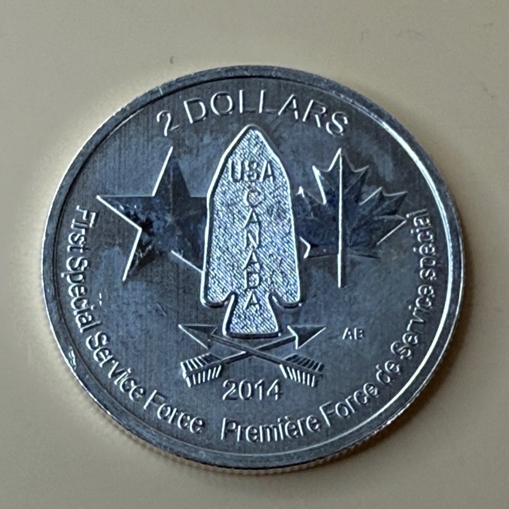 2014 Commemorative 2 Dollar .56 Oz 999 Fine Silver Coin Canada